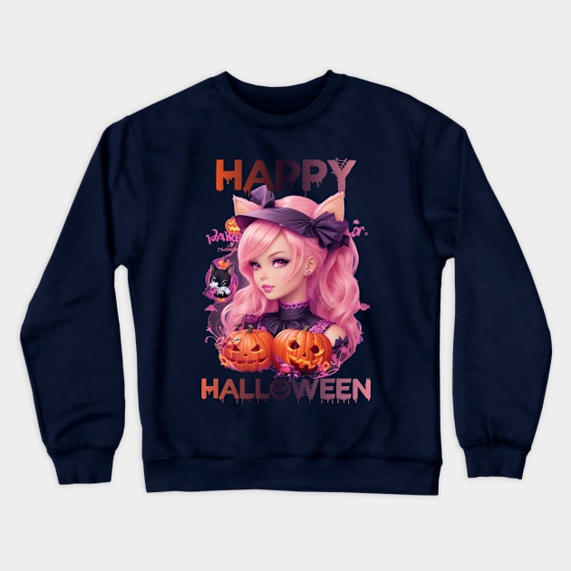 happy halloween barbie Crewneck Sweatshirt by AOAOCreation